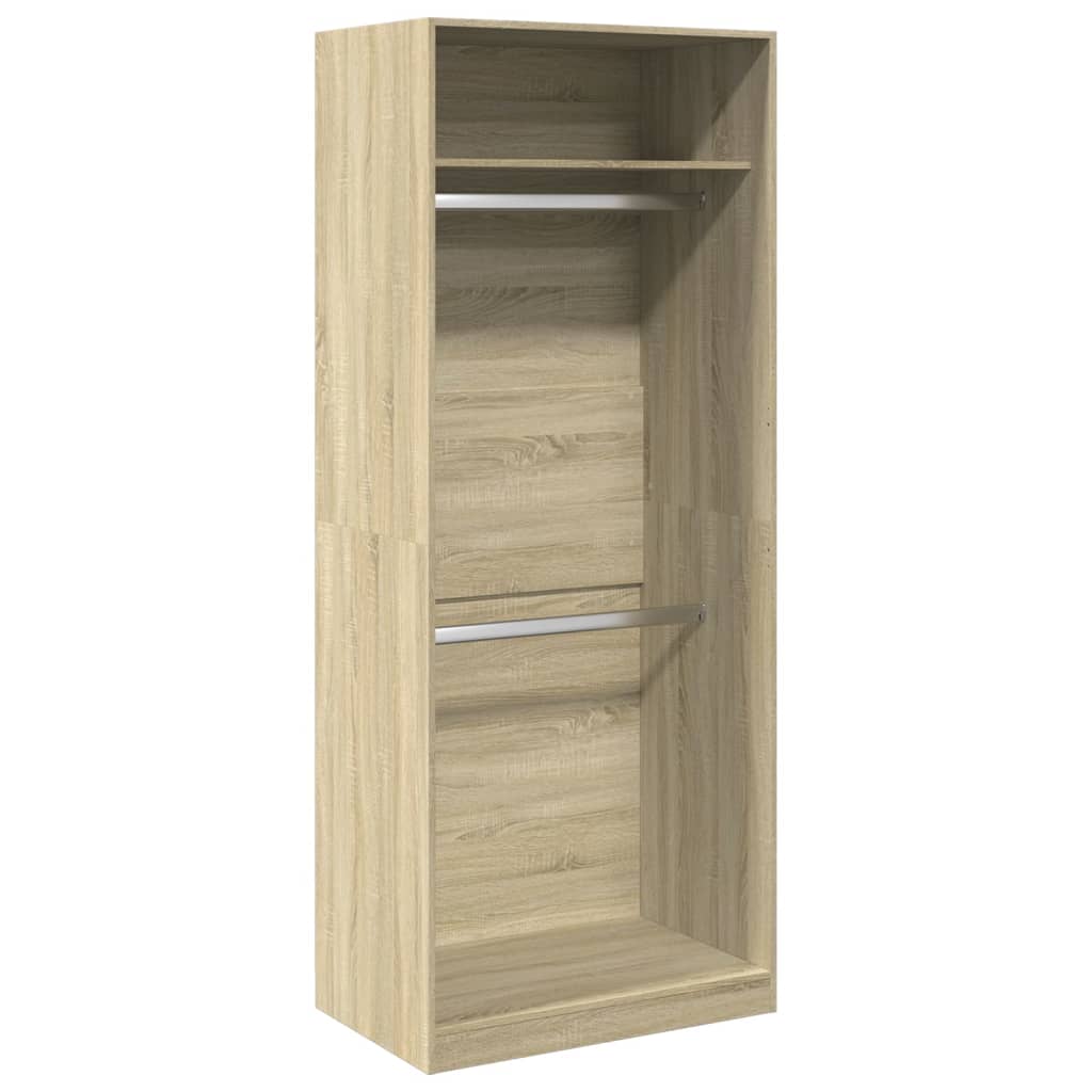 vidaXL Wardrobe Sonoma Oak 80x50x200 cm Engineered Wood