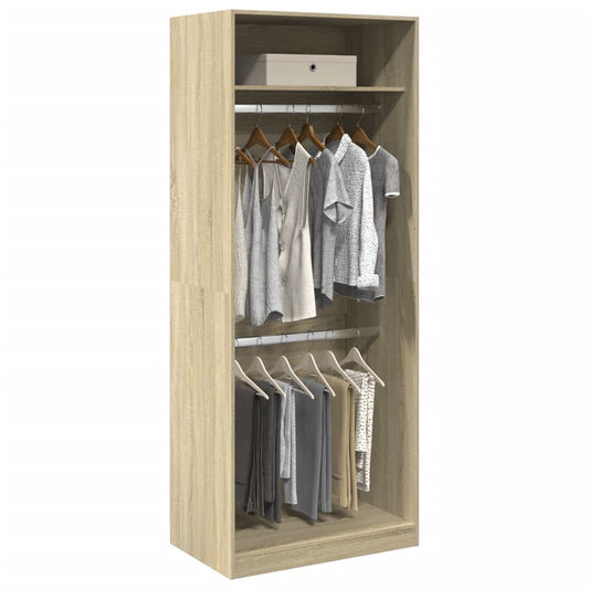 vidaXL Wardrobe Sonoma Oak 80x50x200 cm Engineered Wood