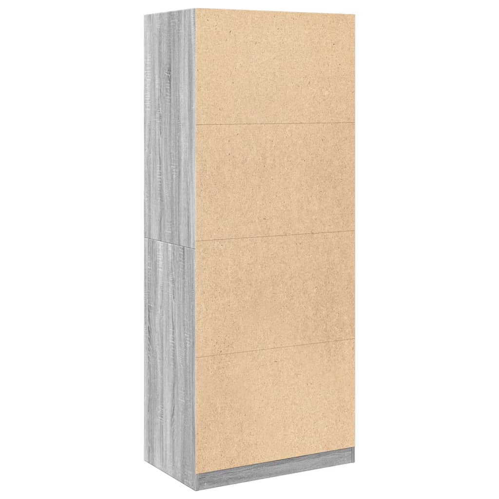 vidaXL Wardrobe Grey Sonoma 80x50x200 cm Engineered Wood