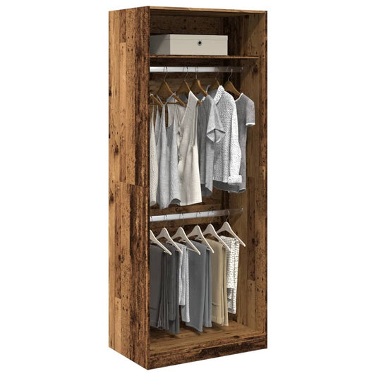 vidaXL Wardrobe Old Wood 80x50x200 cm Engineered Wood