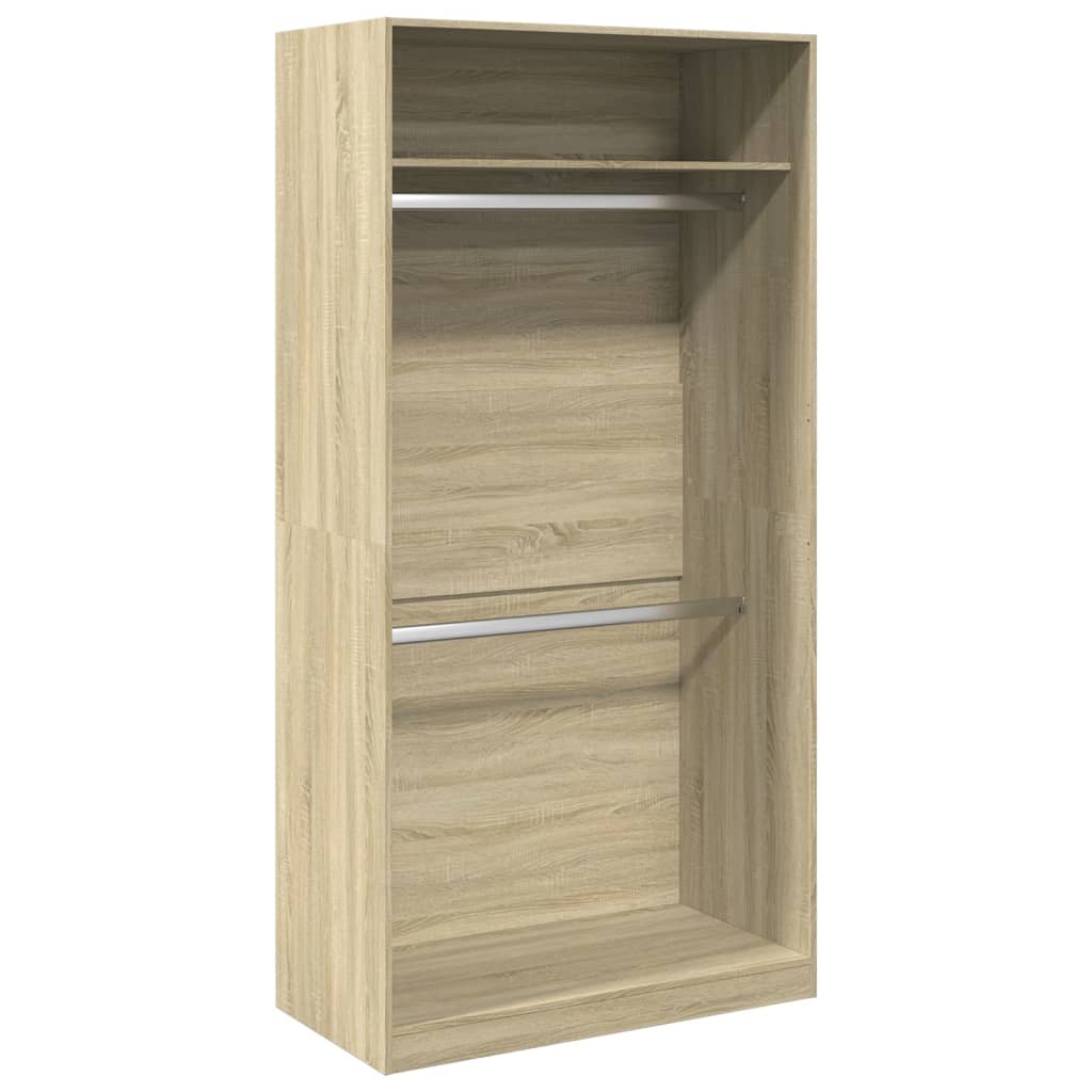 vidaXL Wardrobe Sonoma Oak 100x50x200 cm Engineered Wood