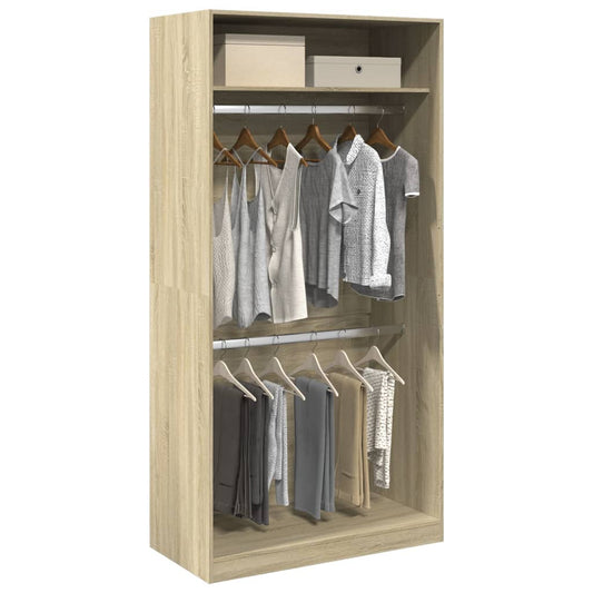 vidaXL Wardrobe Sonoma Oak 100x50x200 cm Engineered Wood