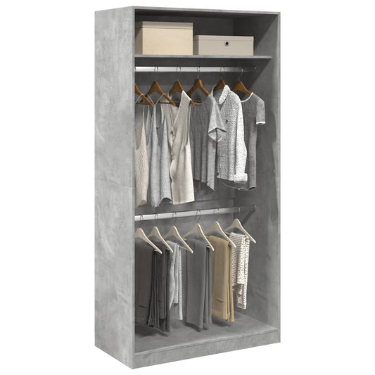 vidaXL Wardrobe Concrete Grey 100x50x200 cm Engineered Wood