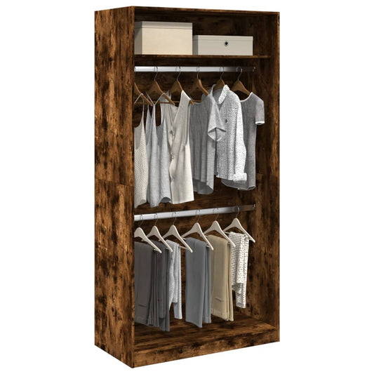 vidaXL Wardrobe Smoked Oak 100x50x200 cm Engineered Wood