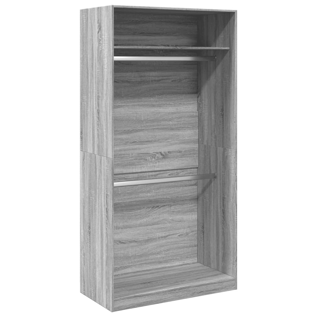 vidaXL Wardrobe Grey Sonoma 100x50x200 cm Engineered Wood