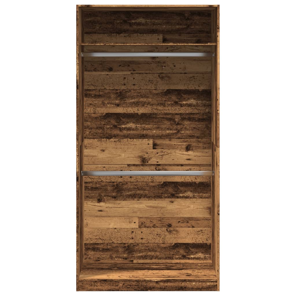 vidaXL Wardrobe Old Wood 100x50x200 cm Engineered Wood