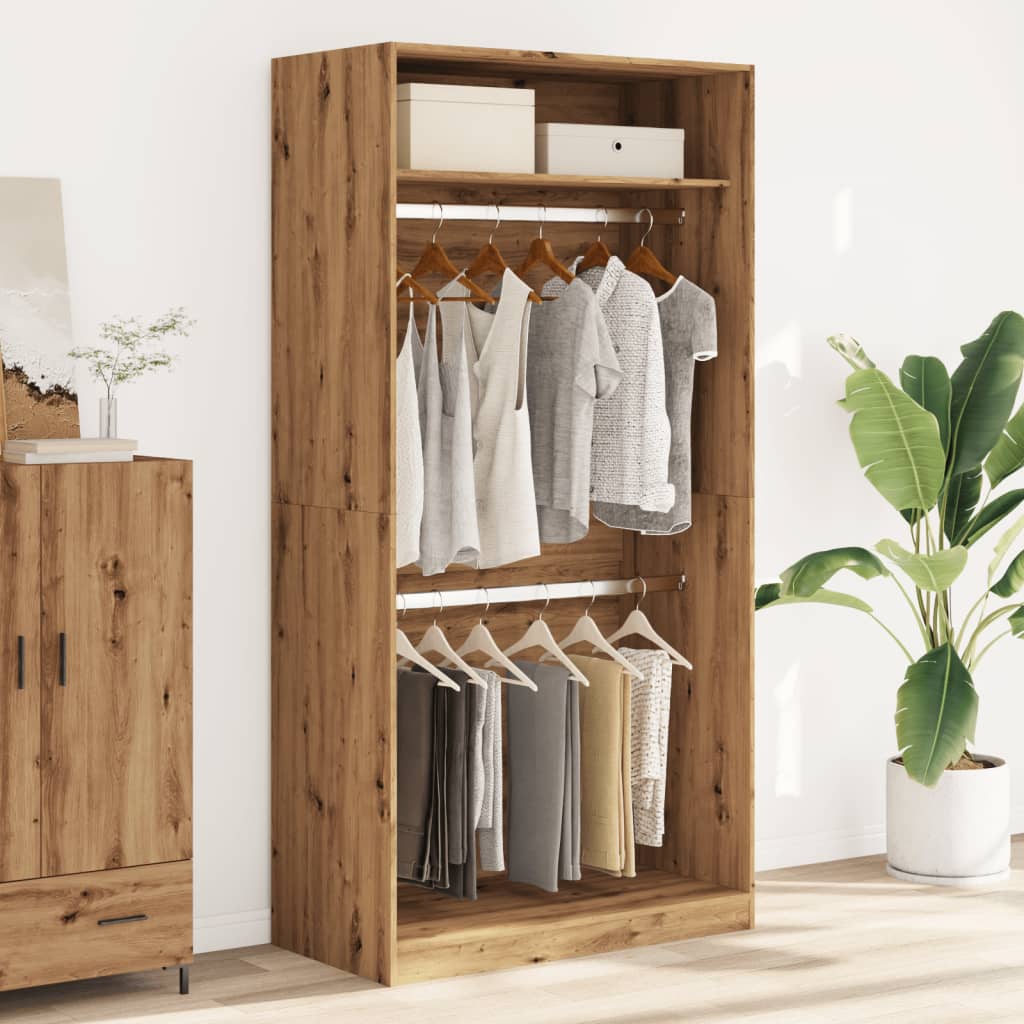 vidaXL Wardrobe Artisian Oak 100x50x200 cm Engineered Wood