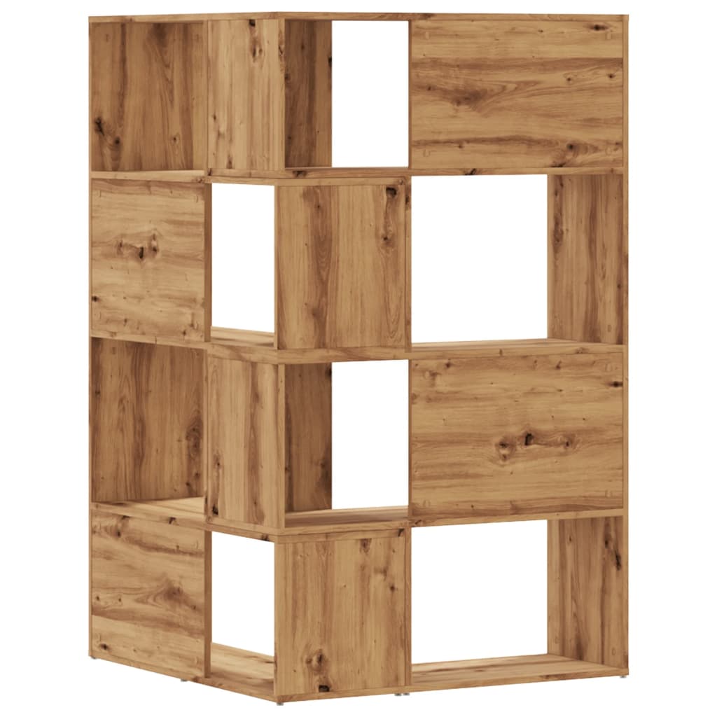 Corner Bookcase 4-Tier Artisian Oak 85x85x140 cm Engineered Wood