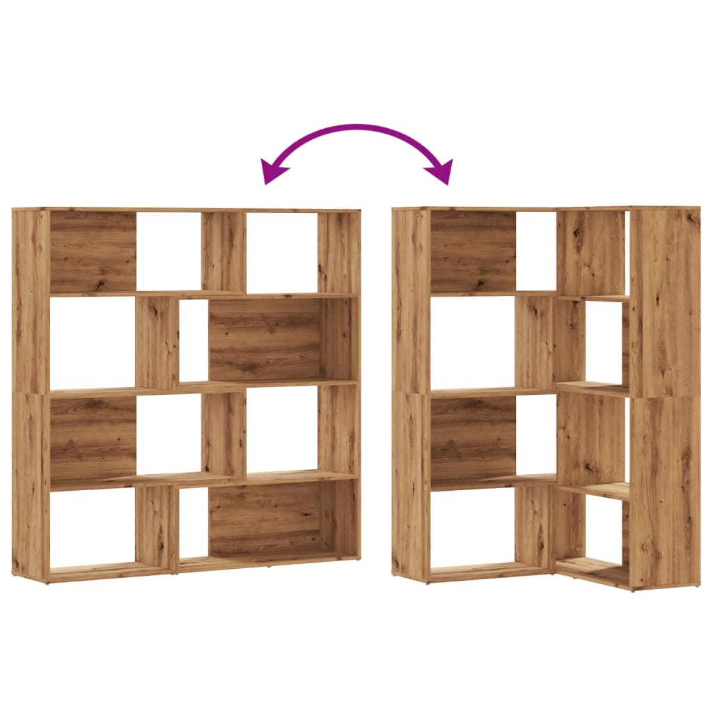 Corner Bookcase 4-Tier Artisian Oak 85x85x140 cm Engineered Wood