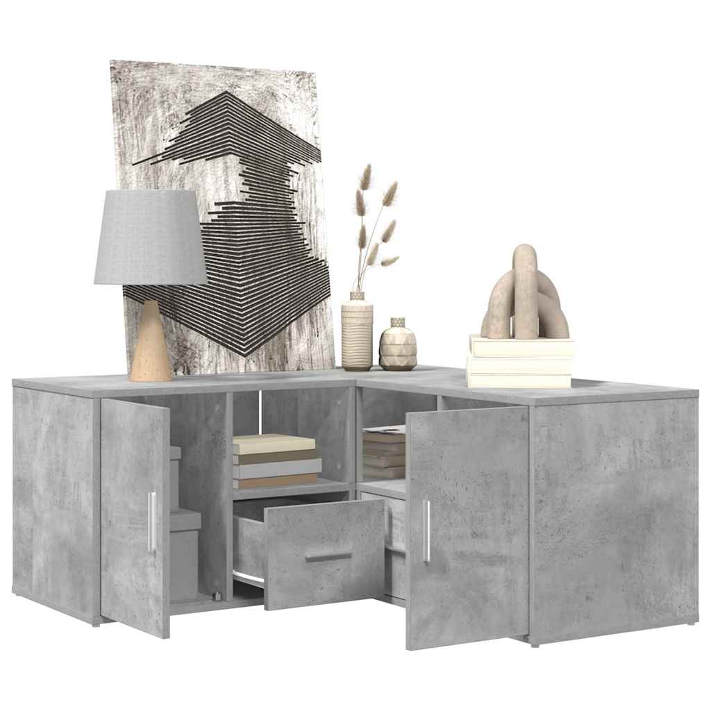 Corner Cabinet Concrete Grey 160x40x45 cm Engineered Wood