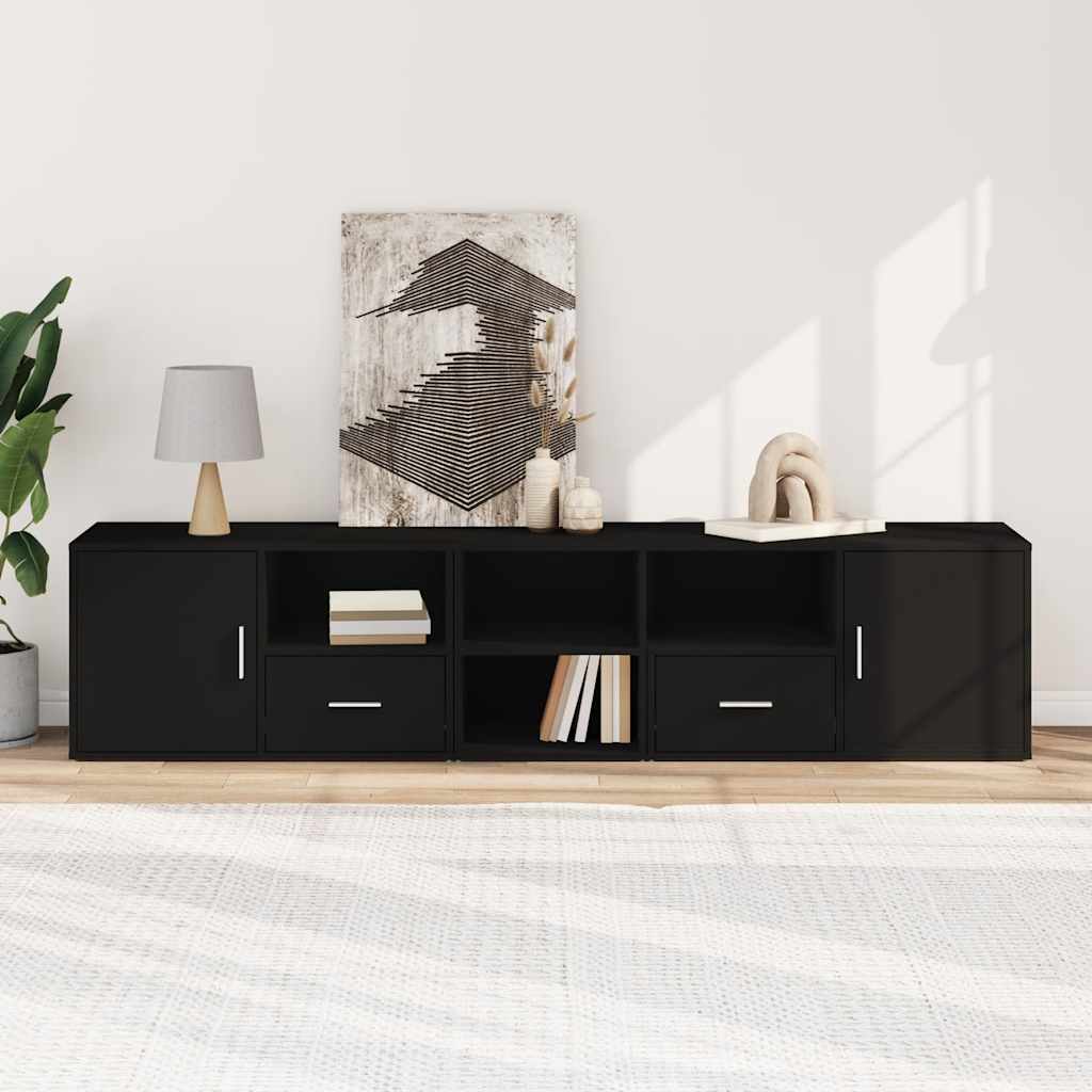 Corner Cabinet Black 200x40x45 cm Engineered Wood
