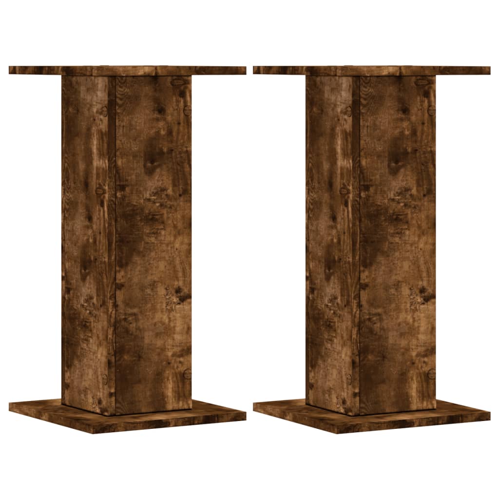 vidaXL Plant Stands 2 pcs Smoked Oak 30x30x60 cm Engineered Wood