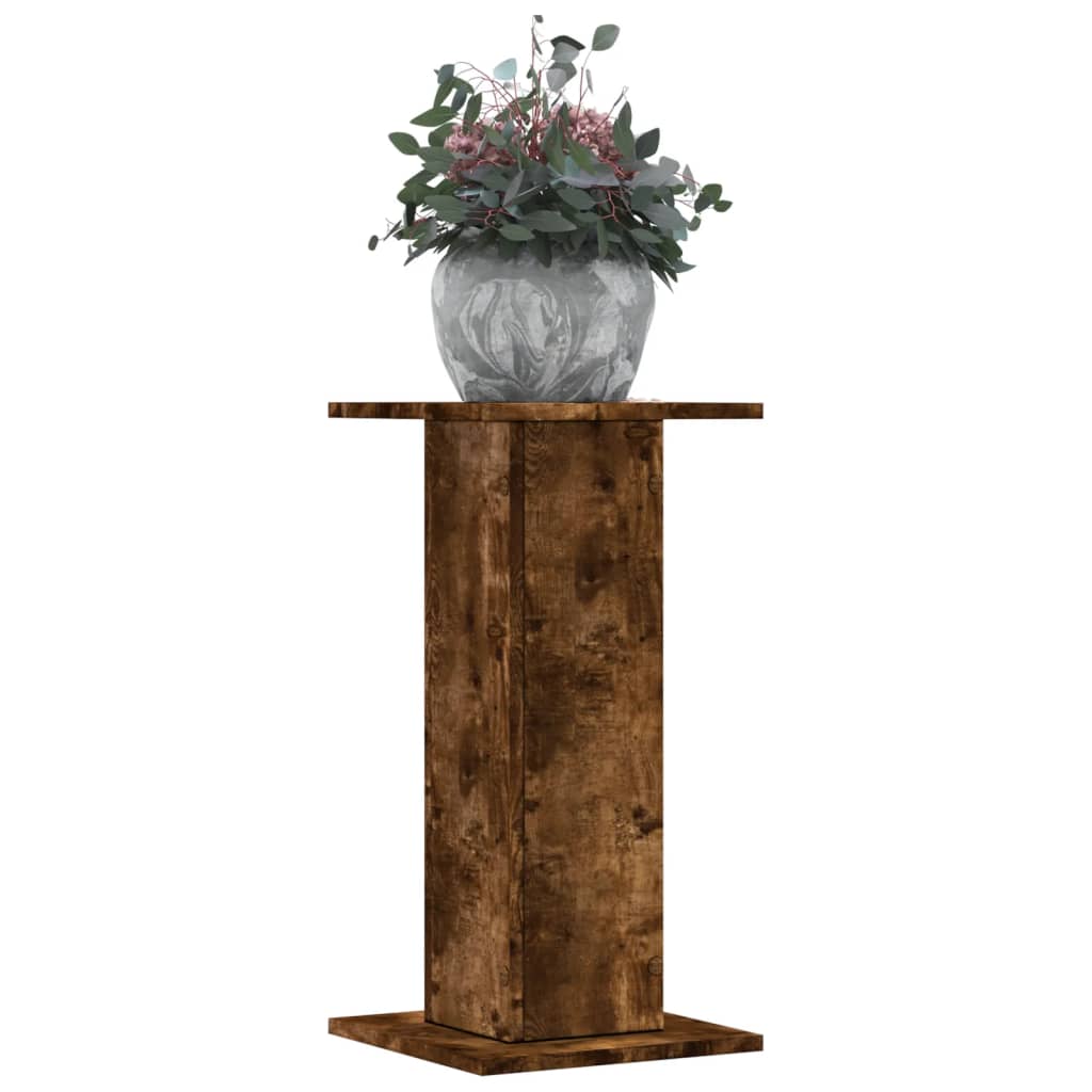 vidaXL Plant Stands 2 pcs Smoked Oak 30x30x60 cm Engineered Wood