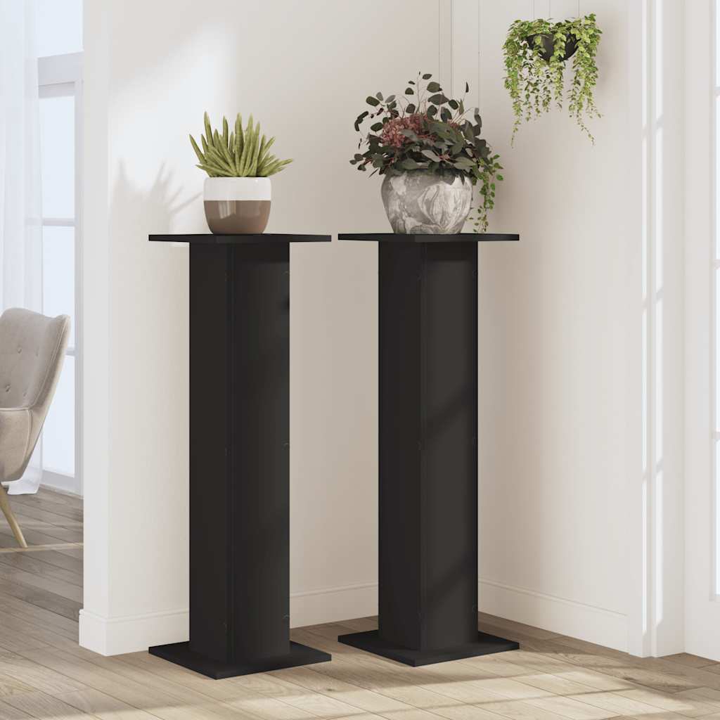 Plant Stands 2 pcs Black 30x30x95 cm Engineered Wood