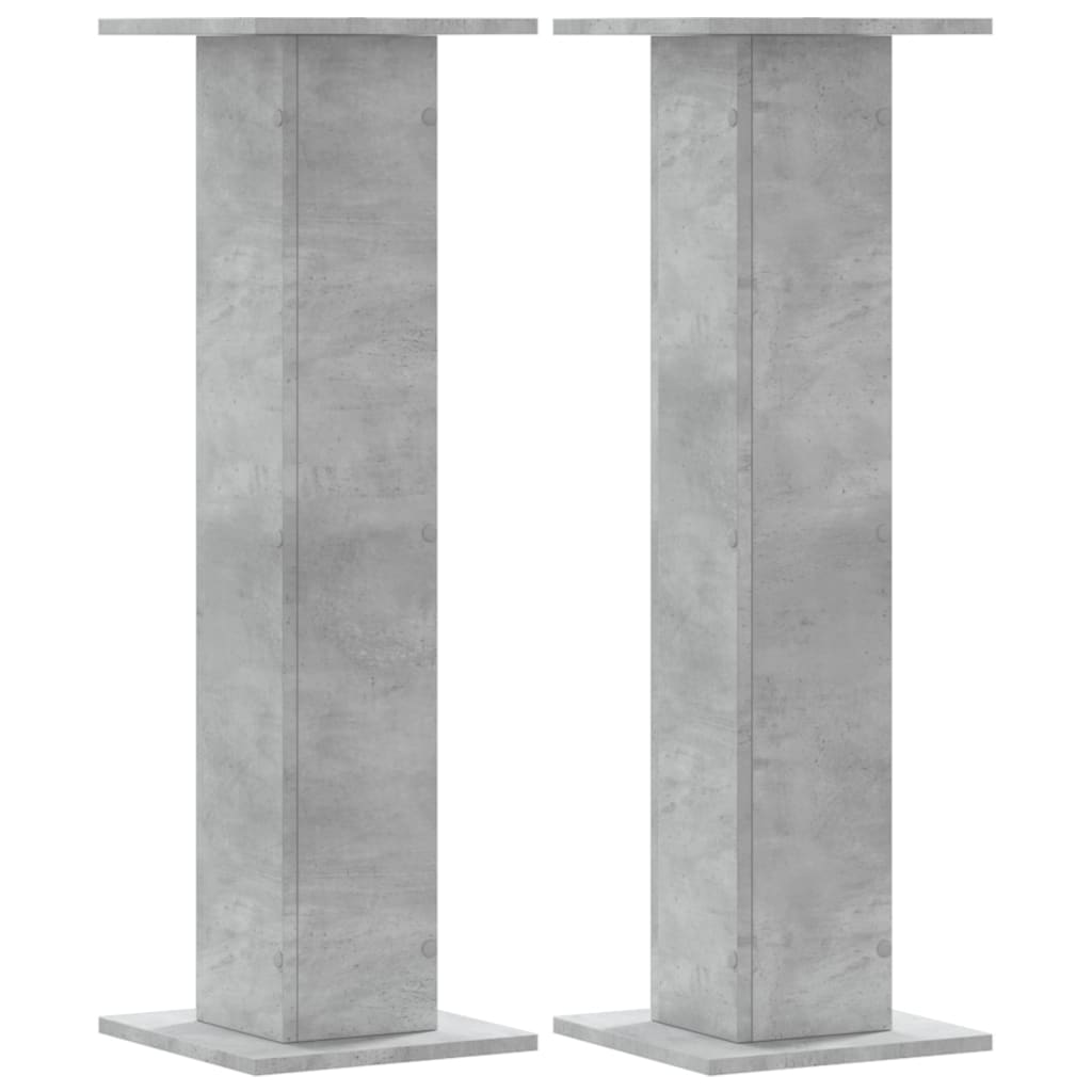 vidaXL Plant Stands 2 pcs Concrete Grey 30x30x95 cm Engineered Wood