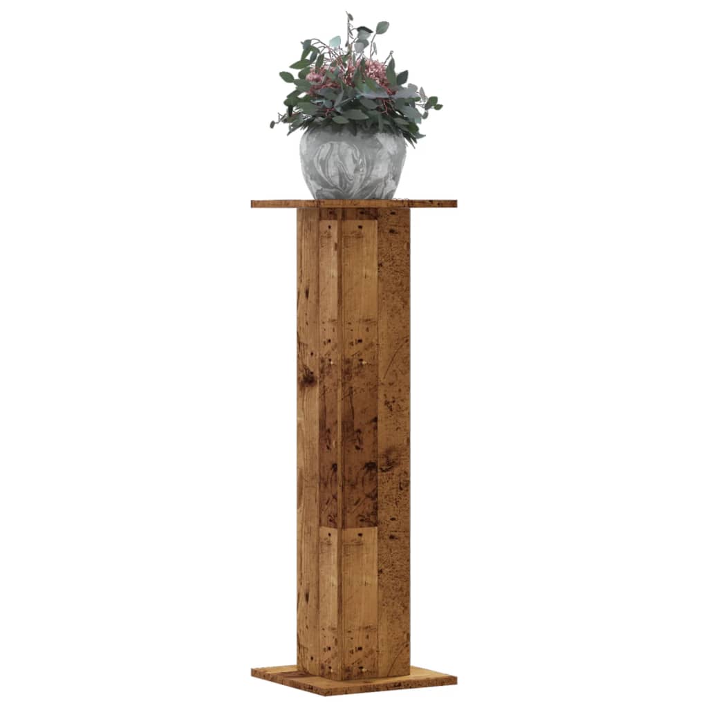 vidaXL Plant Stands 2 pcs Old Wood 30x30x95 cm Engineered Wood
