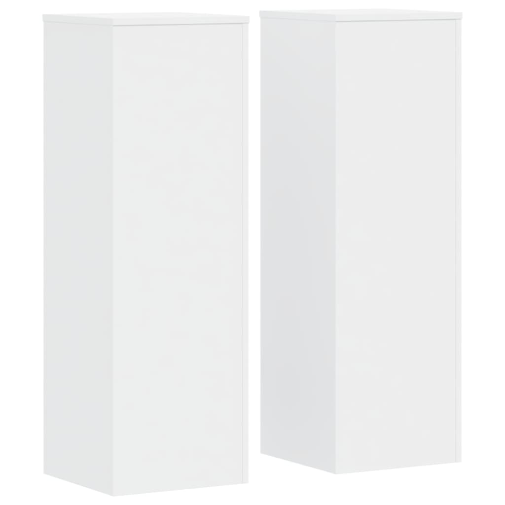vidaXL Plant Stands 2 pcs White 33x33x100 cm Engineered Wood
