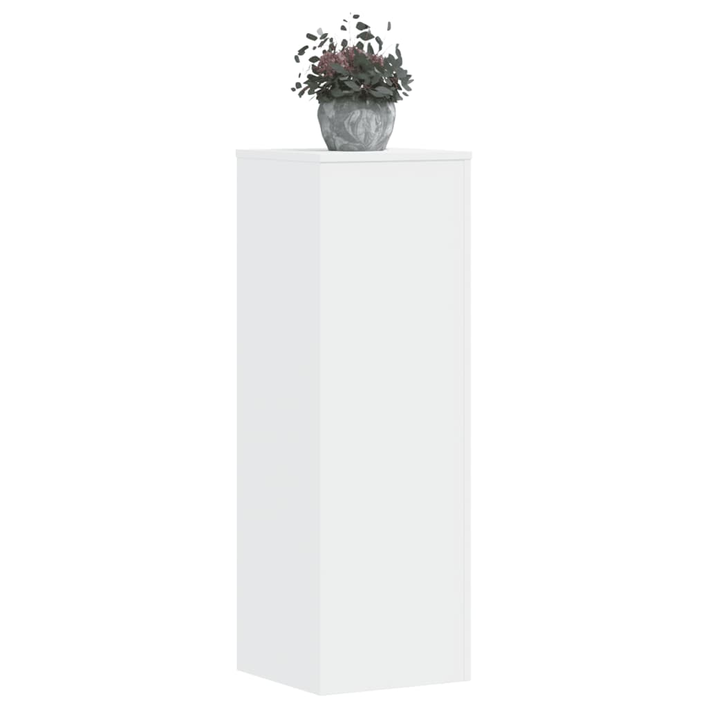 vidaXL Plant Stands 2 pcs White 33x33x100 cm Engineered Wood