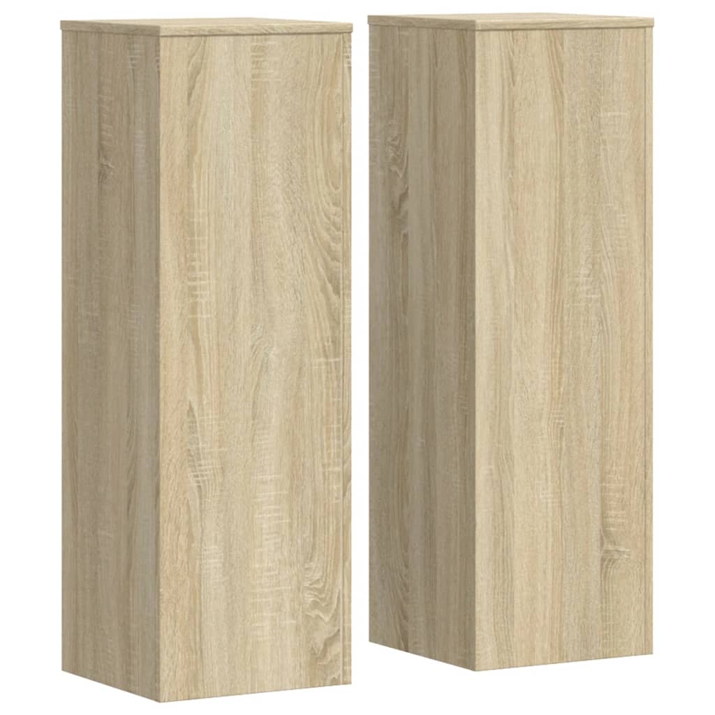 vidaXL Plant Stands 2 pcs Sonoma Oak 33x33x100 cm Engineered Wood