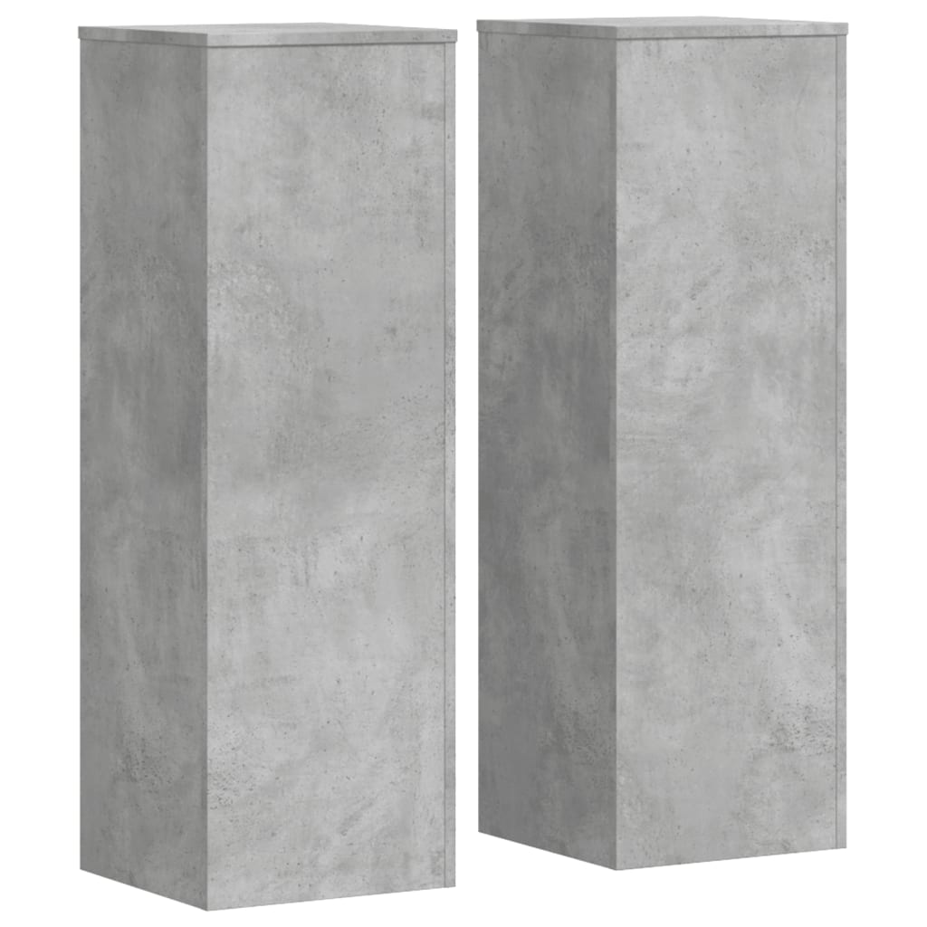 vidaXL Plant Stands 2 pcs Concrete Grey 33x33x100 cm Engineered Wood