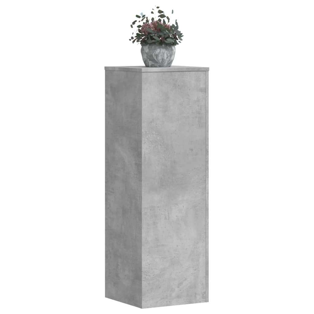 vidaXL Plant Stands 2 pcs Concrete Grey 33x33x100 cm Engineered Wood