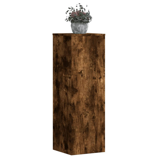 Plant Stand 2 pcs Smoked Oak 33 x 33 x 100 cm Engineered Wood