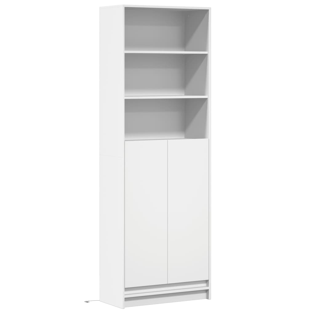 Highboard with LED White 69x32,5x200 cm Engineered Wood