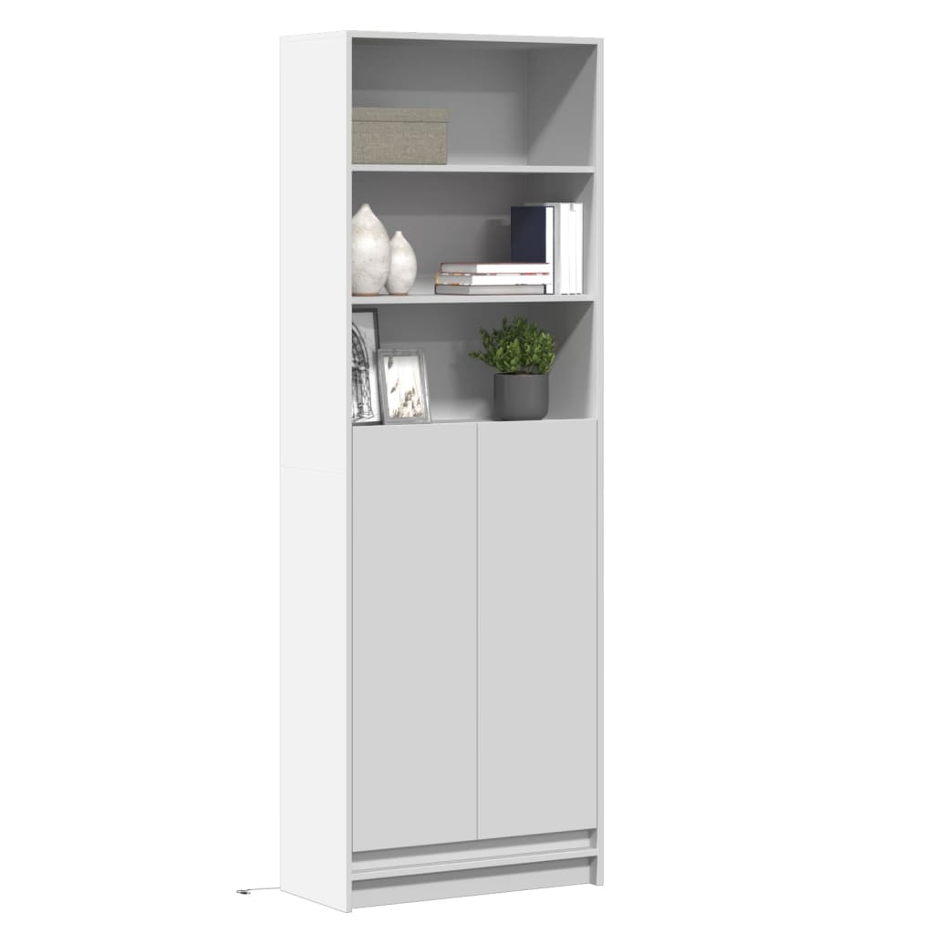 Highboard with LED White 69x32,5x200 cm Engineered Wood