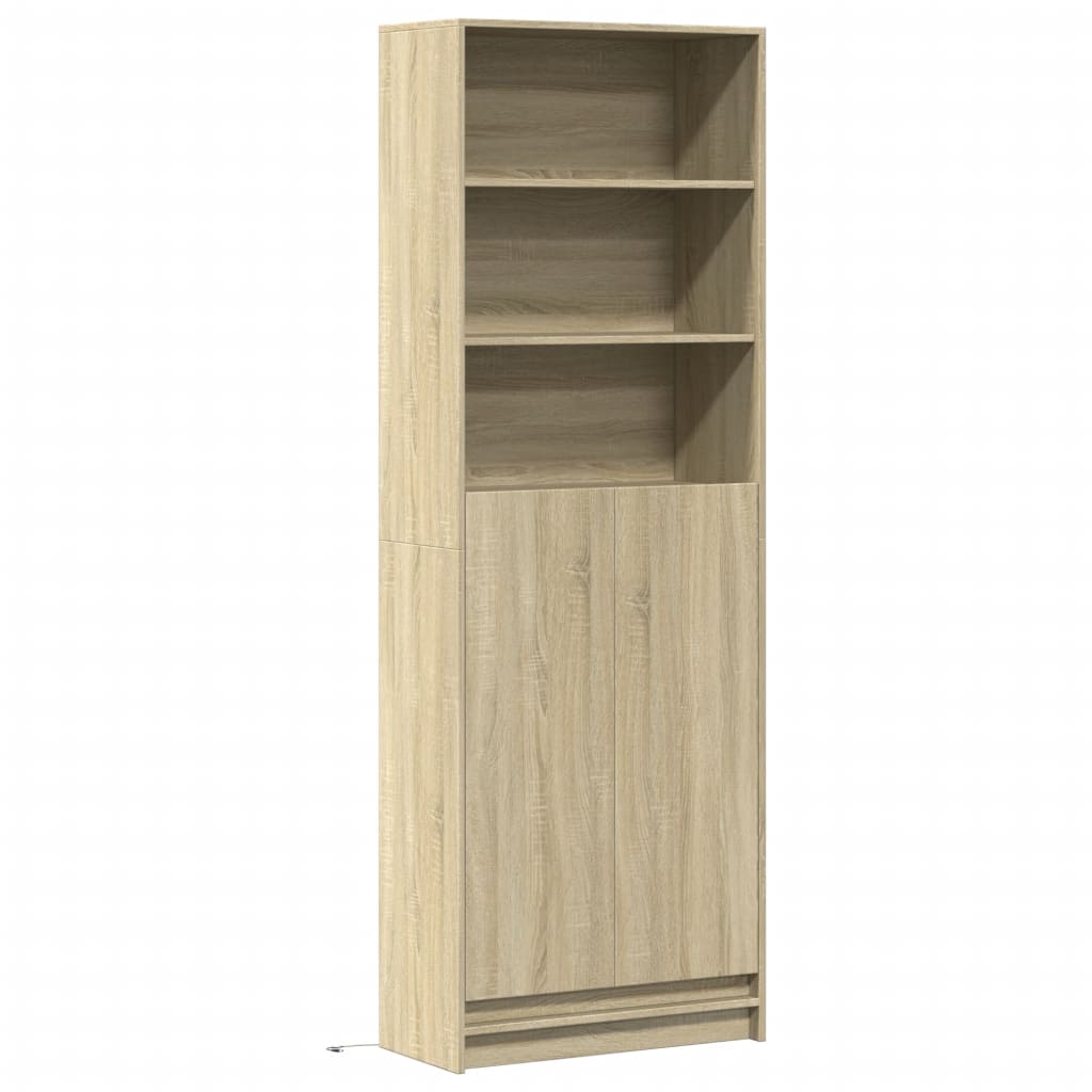 Highboard with LED Sonoma Oak 69x32.5x200 cm Engineered Wood