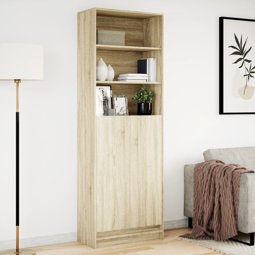 Highboard with LED Sonoma Oak 69x32.5x200 cm Engineered Wood