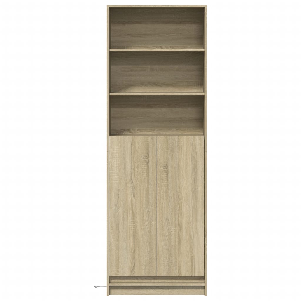 Highboard with LED Sonoma Oak 69x32.5x200 cm Engineered Wood