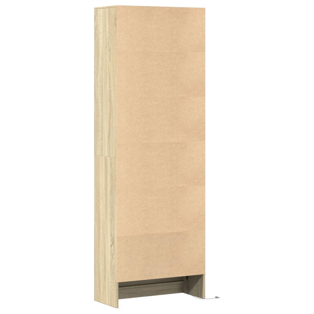 Highboard with LED Sonoma Oak 69x32.5x200 cm Engineered Wood