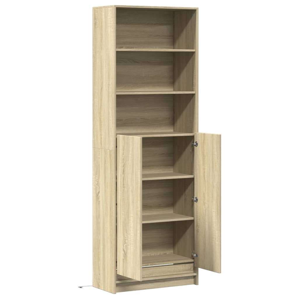 Highboard with LED Sonoma Oak 69x32.5x200 cm Engineered Wood