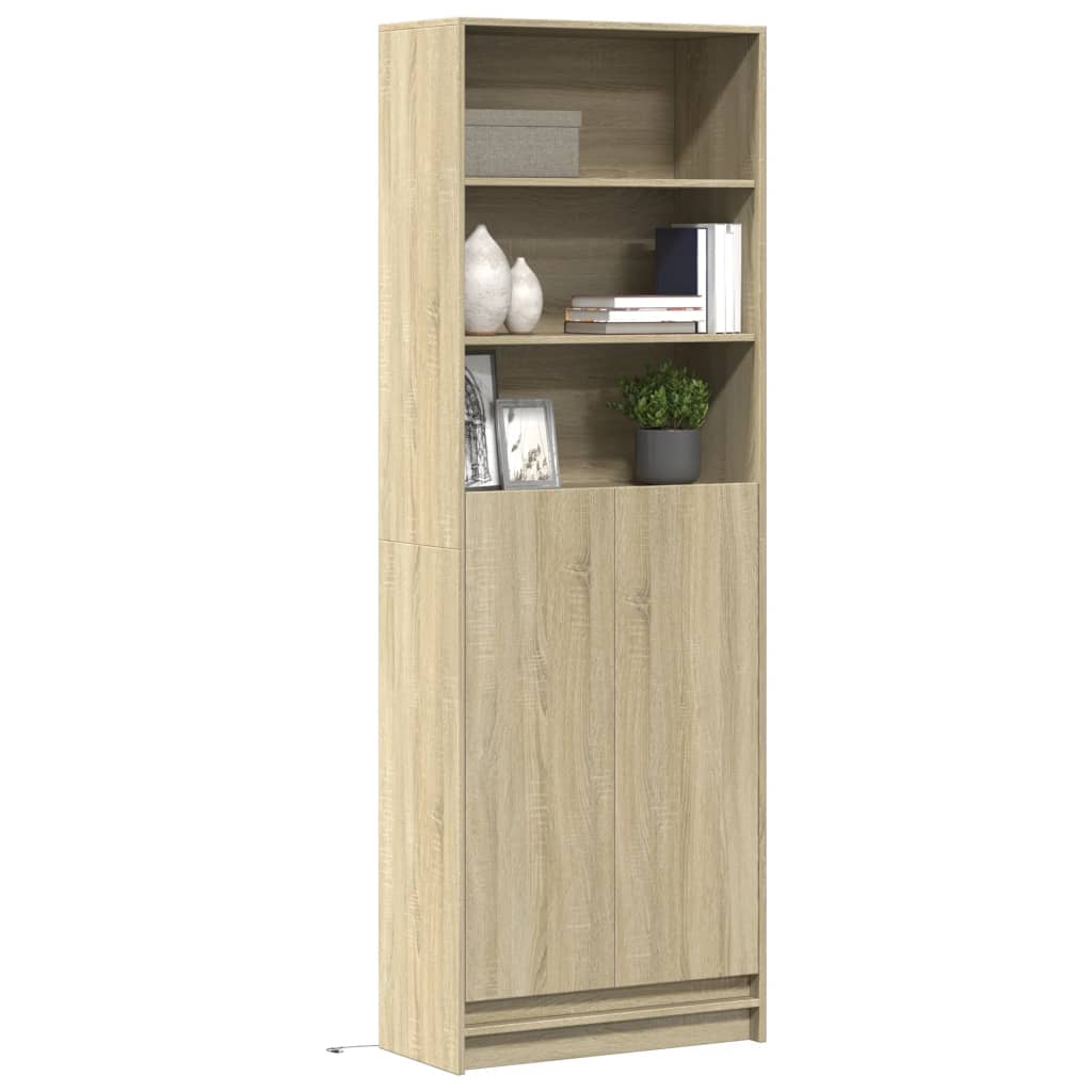 Highboard with LED Sonoma Oak 69x32.5x200 cm Engineered Wood