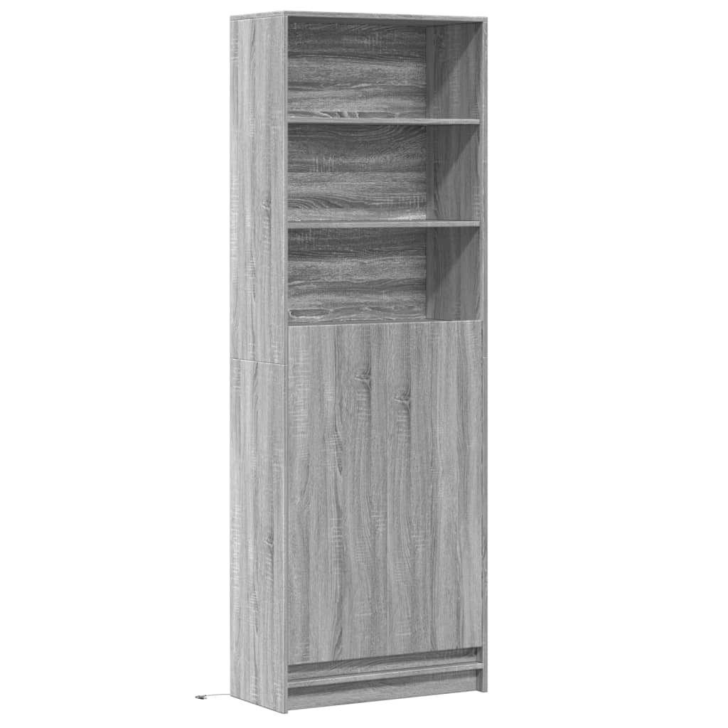 Highboard with LED Grey Sonoma 69x32,5x200 cm Engineered Wood