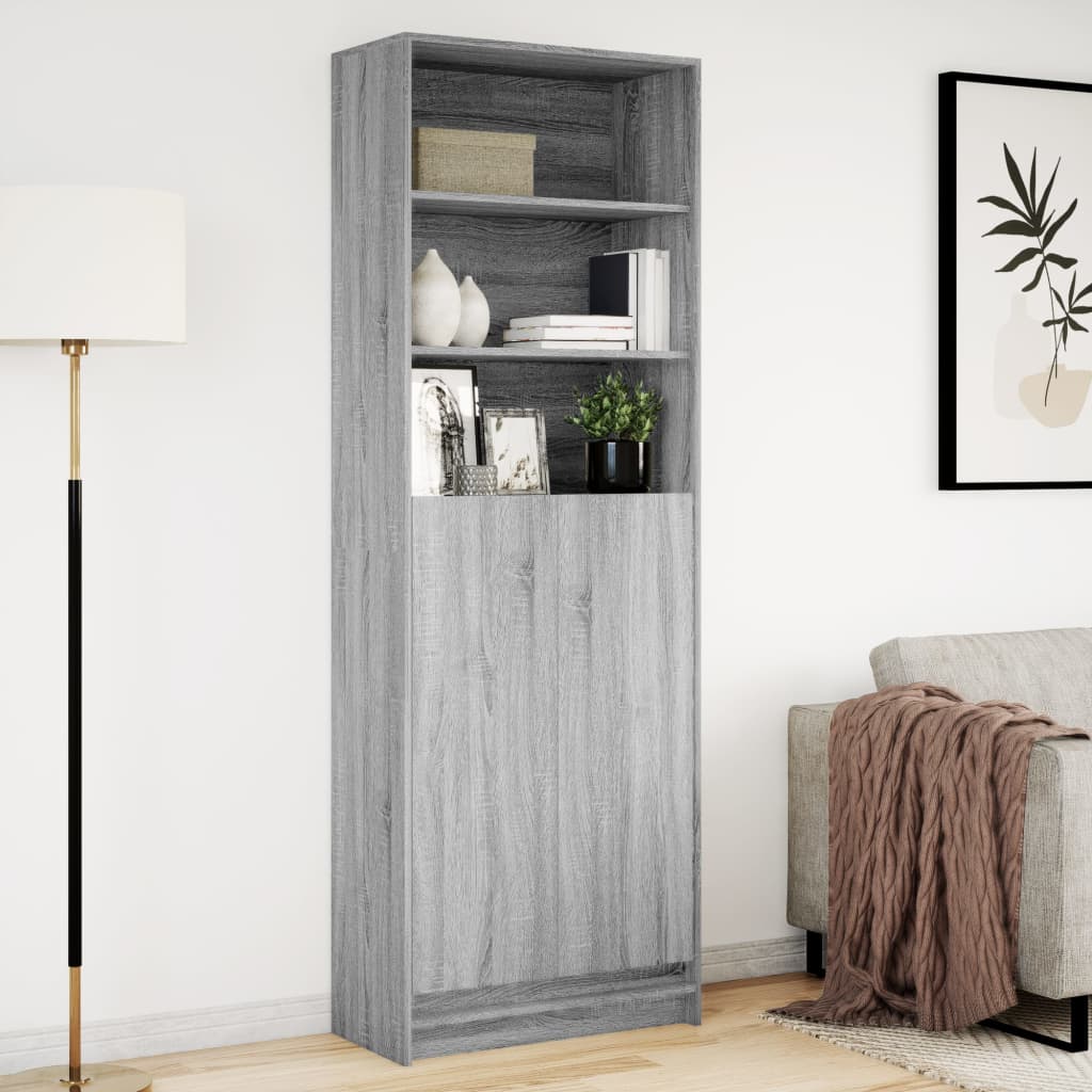Highboard with LED Grey Sonoma 69x32,5x200 cm Engineered Wood