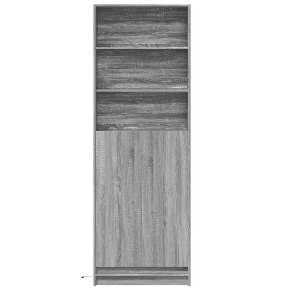 Highboard with LED Grey Sonoma 69x32,5x200 cm Engineered Wood