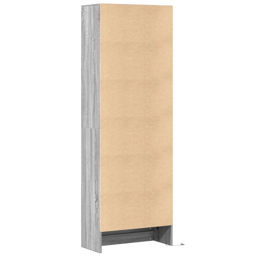Highboard with LED Grey Sonoma 69x32,5x200 cm Engineered Wood