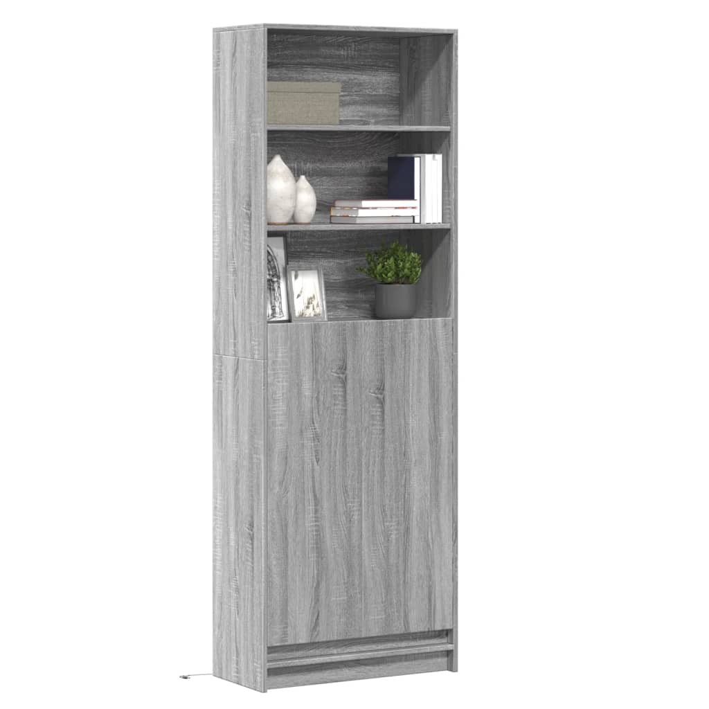 Highboard with LED Grey Sonoma 69x32,5x200 cm Engineered Wood