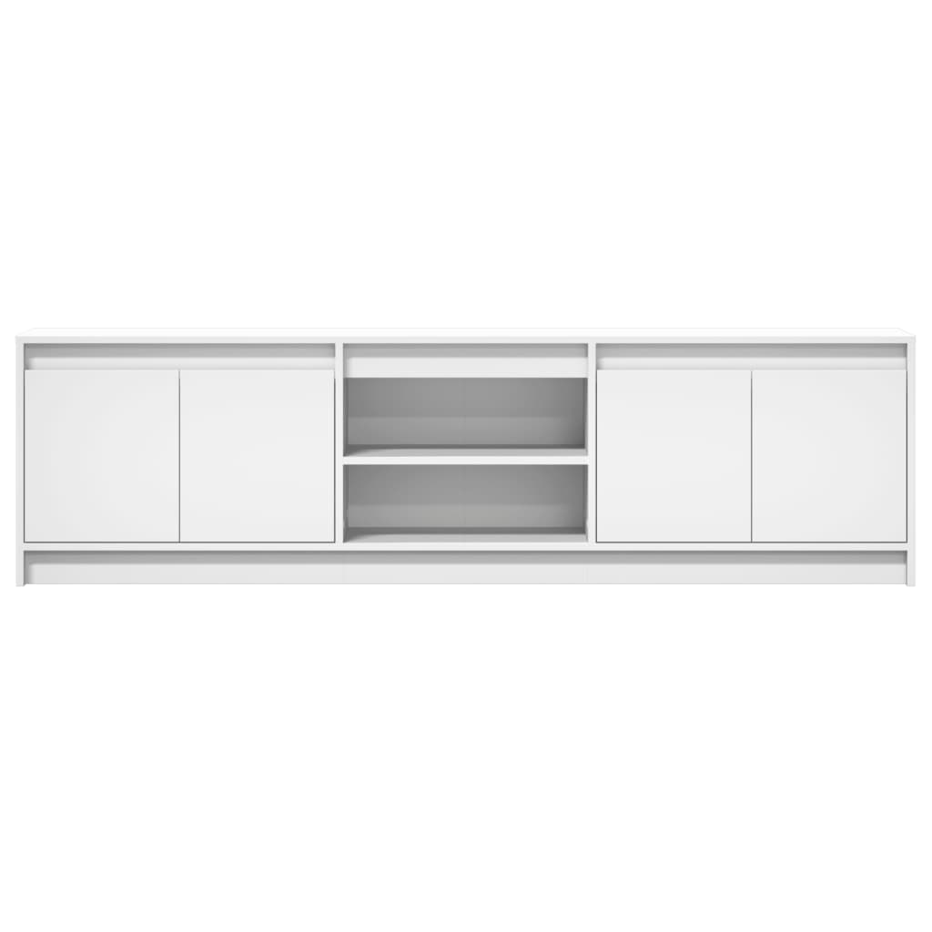 TV Cabinet with LED White 180x34x50 cm Engineered Wood