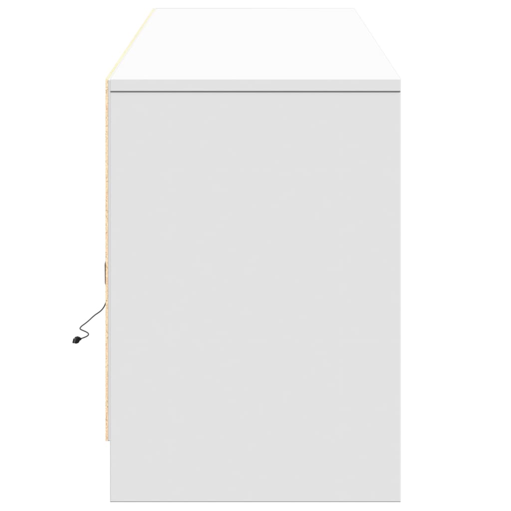 TV Cabinet with LED White 180x34x50 cm Engineered Wood