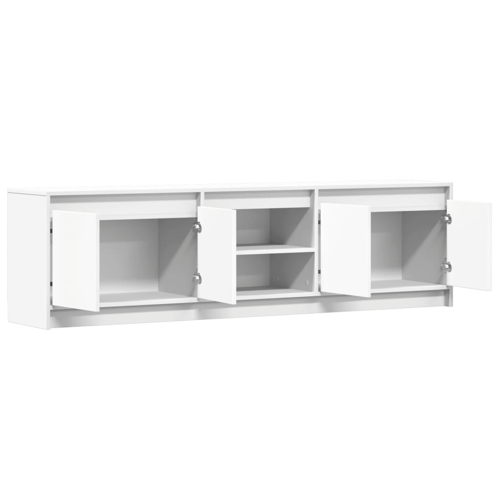 vidaXL TV Cabinet with LED White 180x34x50 cm Engineered Wood