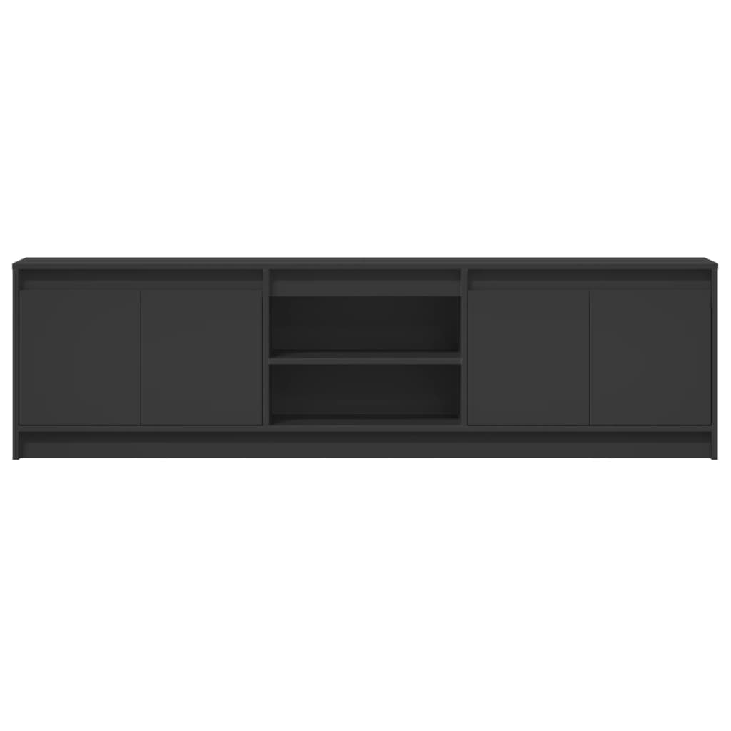 vidaXL TV Cabinet with LED Black 180x34x50 cm Engineered Wood