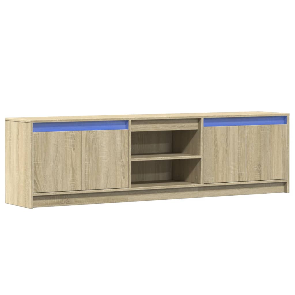 vidaXL TV Cabinet with LED Sonoma Oak 180x34x50 cm Engineered Wood