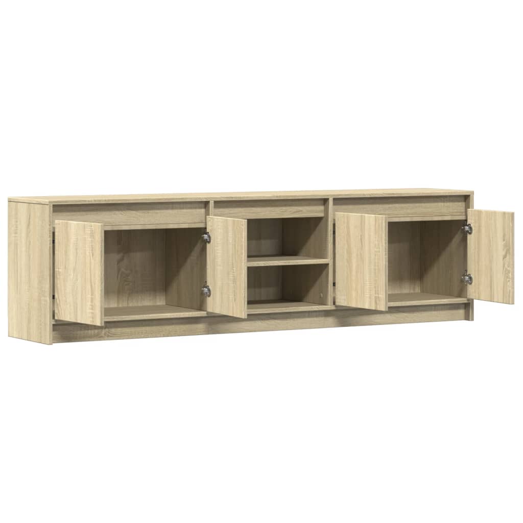 vidaXL TV Cabinet with LED Sonoma Oak 180x34x50 cm Engineered Wood