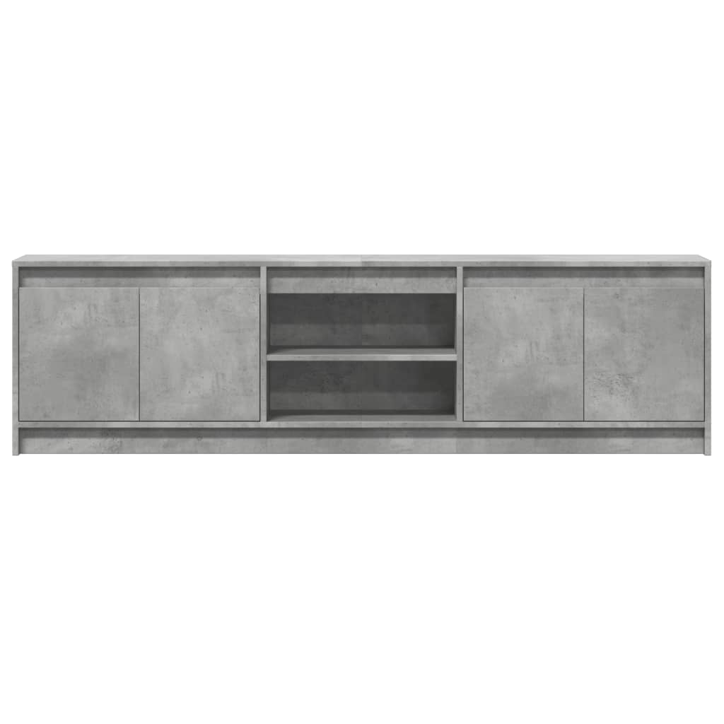 vidaXL TV Cabinet with LED Concrete Grey 180x34x50 cm Engineered Wood