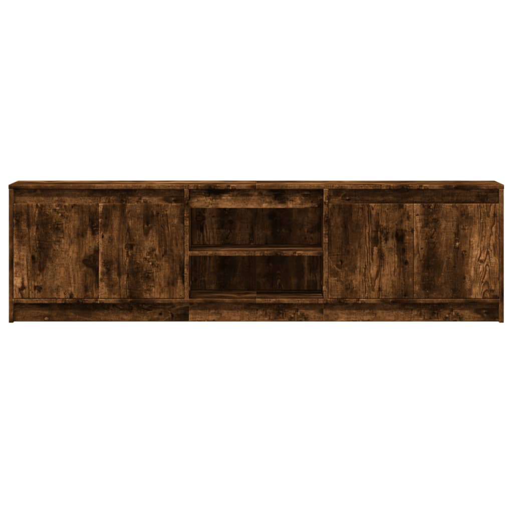 vidaXL TV Cabinet with LED Smoked Oak 180x34x50 cm Engineered Wood