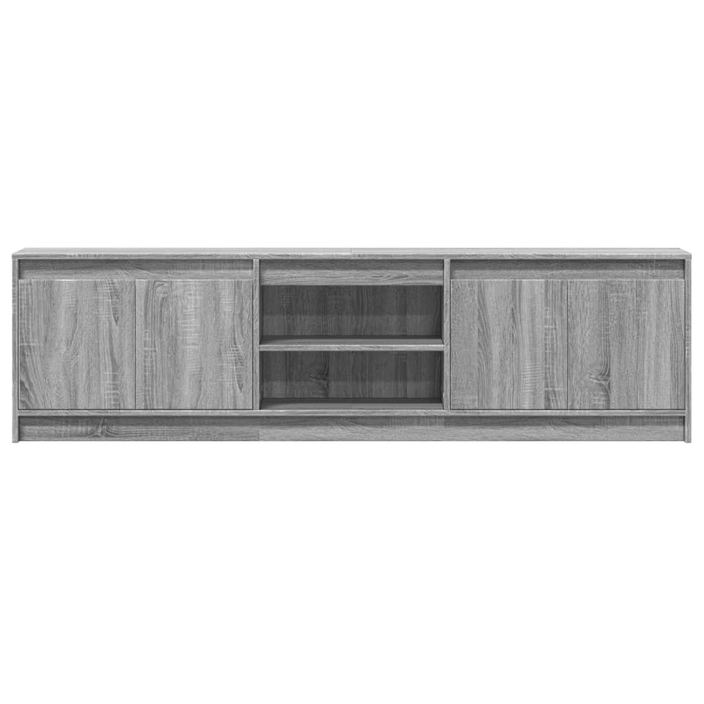 vidaXL TV Cabinet with LED Grey Sonoma 180x34x50 cm Engineered Wood