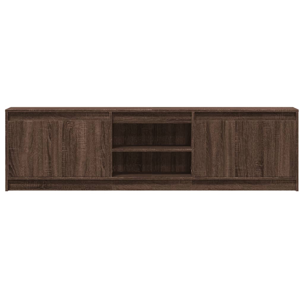 vidaXL TV Cabinet with LED Brown Oak 180x34x50 cm Engineered Wood