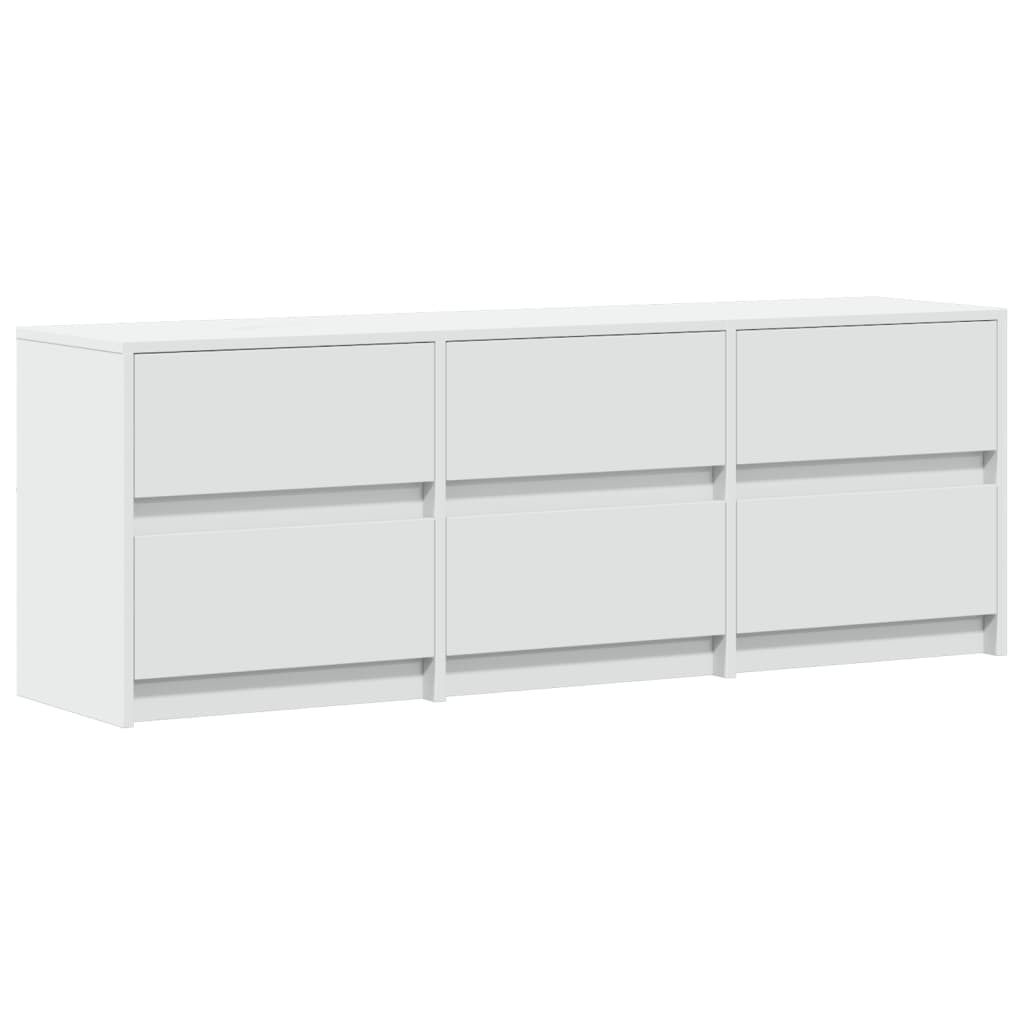 vidaXL TV Cabinet with LED White 140x34x50 cm Engineered Wood